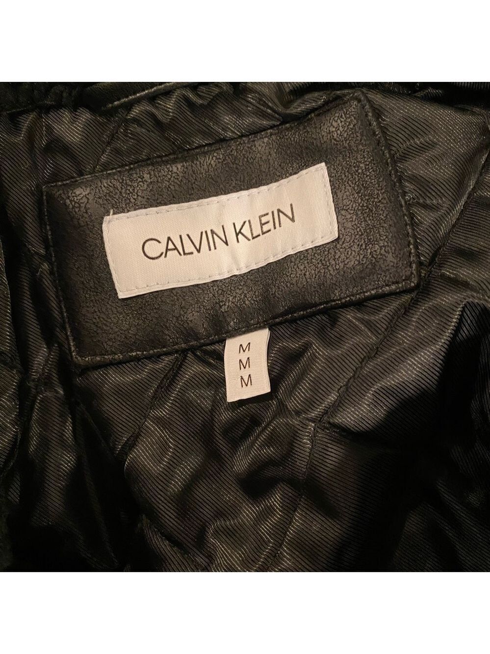 Calvin Klein Black Faux Shearling Motorcycle Jacket NWT Size M - Picture 8 of 12